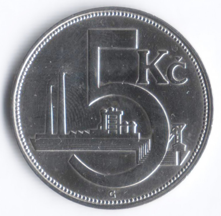 5 крон. 1926 год, Чехословакия.