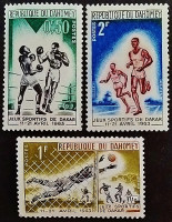 Набор марок (3 шт.). "Спортивные игры в Дакаре (I)". 1963 год, Дагомея.