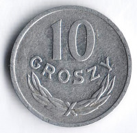 Монета 10 грошей. 1978 год, Польша.