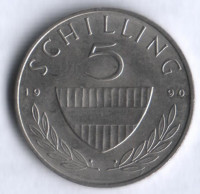 Монета 5 шиллингов. 1990 год, Австрия.