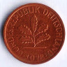 Монета 1 пфенниг. 1978(J) год, ФРГ.