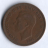 Монета 1/2 пенни. 1940 год, Великобритания.
