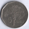 Монета 5 рупий. 1992 год, Сейшельские острова.