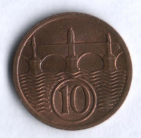 10 геллеров. 1928 год, Чехословакия.