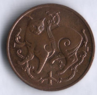 Монета 1 пенни. 1980 год, Остров Мэн.