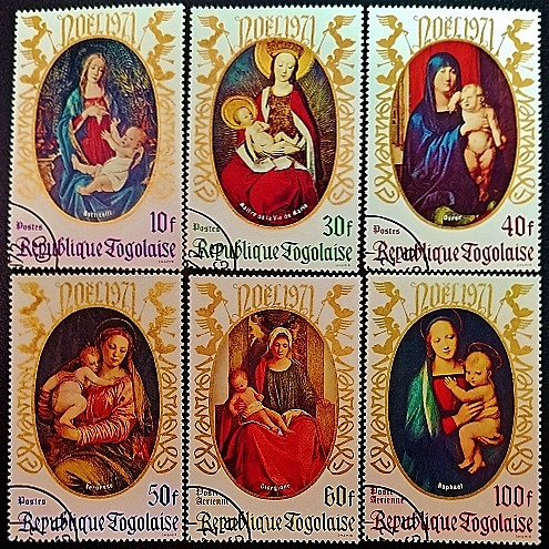 Набор почтовых марок (6 шт.). "Рождество`1971". 1971 год, Того.