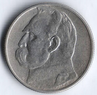 Монета 2 злотых. 1934 год, Польша. Юзеф Пилсудский.