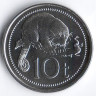 Монета 10 тойа. 2005 год, Папуа-Новая Гвинея.