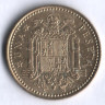 Монета 1 песета. 1966(71) год, Испания.