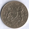 Монета 10 центов. 1978 год, Кения.