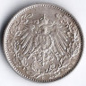 Монета 1/2 марки. 1916 год (E), Германская империя.