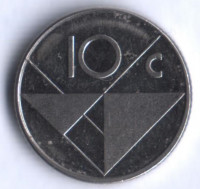 Монета 10 центов. 1988 год, Аруба.
