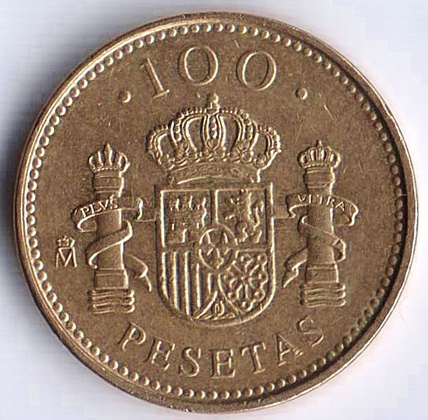 Монета 100 песет. 2000 год, Испания.