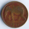 Монета 1 франк. 1946 год, Бельгийское Конго.