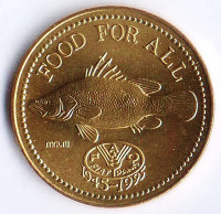 Монета 200 шиллингов. 1995 год, Уганда. FAO.