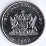 Монета 1 доллар. 1969 год, Тринидад и Тобаго (колония Великобритании). FAO.
