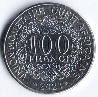 Монета 100 франков. 2021 год, Западно-Африканские Штаты.