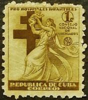 Почтовая марка (1 c.). "Борьба с туберкулезом". 1941 год, Куба.