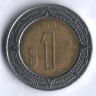 Монета 1 песо. 2010 год, Мексика.