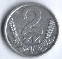 Монета 2 злотых. 1989 год, Польша.
