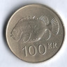 Монета 100 крон. 1995 год, Исландия.