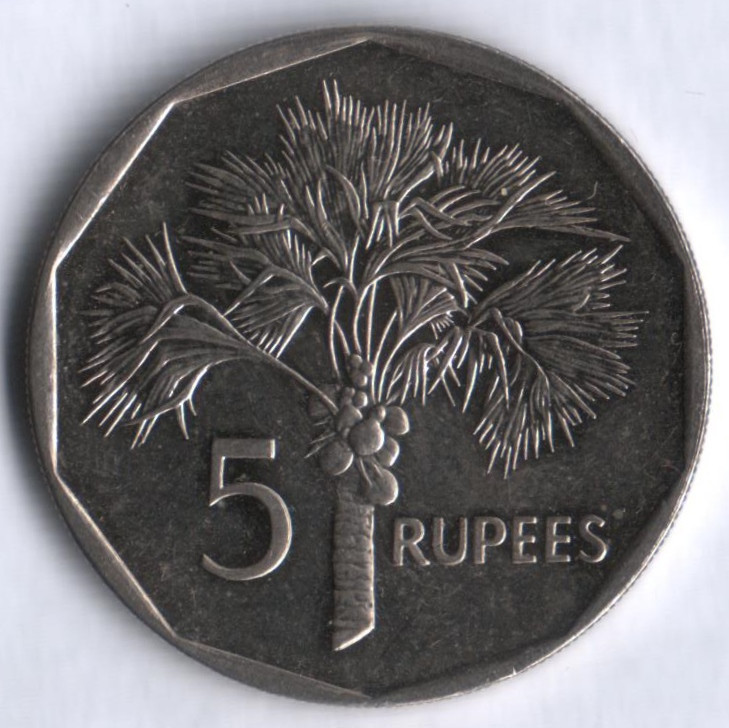 Монета 5 рупий. 2007 год, Сейшельские острова.