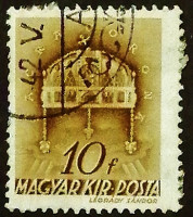 Почтовая марка. "Корона Святого Стефана". 1939 год, Венгрия.