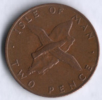 Монета 2 пенса. 1976 год, Остров Мэн.