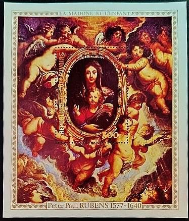 Мини-блок. "Картины Питера Пауля Рубенса". 1978 год, Кот д`Ивуар.