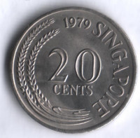 20 центов. 1979 год, Сингапур.