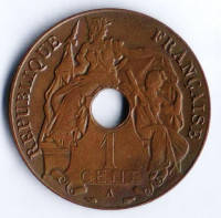 Монета 1 сантим. 1938(A) год, Французский Индокитай.