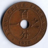 Монета 1 сантим. 1938(A) год, Французский Индокитай.