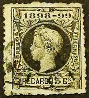Почтовая марка. "Король Альфонсо XIII". 1898 год, Испания.