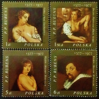Набор почтовых марок (4 шт.). "Картины Питера Пауля Рубенса (1577-1640)". 1977 год, Польша.