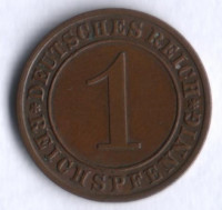 Монета 1 рейхспфенниг. 1934 год (A), Веймарская республика.