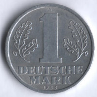 Монета 1 марка. 1956 год, ГДР.