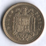 Монета 1 песета. 1966(72) год, Испания.