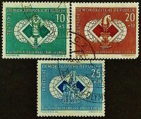 Набор почтовых марок (3 шт.). "14-я шахматная олимпиада, Лейпциг". 1960 год, ГДР.