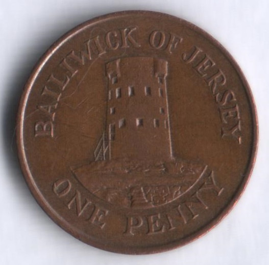 Монета 1 пенни. 1990 год, Джерси.