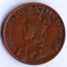 Монета 1 цент. 1919 год, Канада.