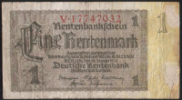 Бона 1 рентенмарка. 1923(37) год "Y", Веймарская республика.