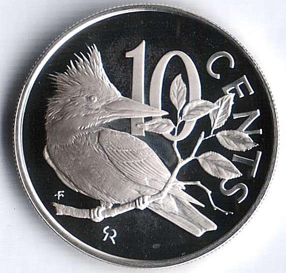 Монета 10 центов. 1978 год, Британские Виргинские острова. 25 лет правления королевы Елизаветы II.