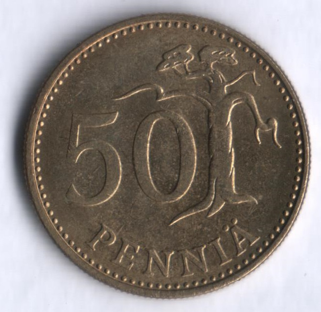 50 пенни. 1980 год, Финляндия.