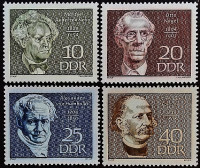 Набор марок (4 шт.). "Знаменитые личности". 1969 год, ГДР.