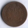 Монета 1 крейцер. 1861(B) год, Австрийская империя.