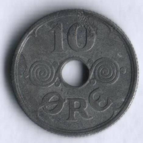 Монета 10 эре. 1941 год, Дания. N;GJ.