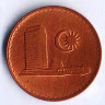 Монета 1 сен. 1982 год, Малайзия.