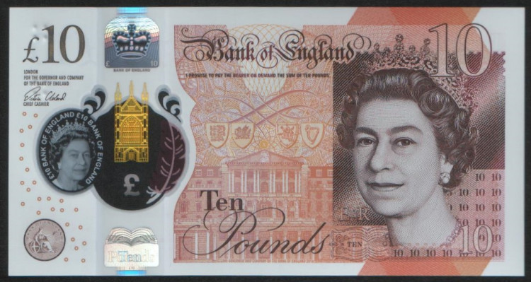 Банкнота 10 фунтов. 2018 год, Великобритания.
