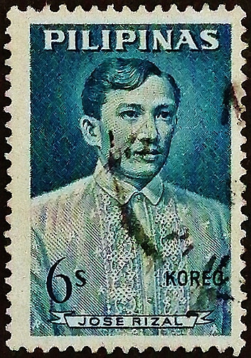 Почтовая марка (6 c.). "Хосе Рисаль". 1964 год, Филиппины. Почтовая марка (6 c.). "Хосе Рисаль". 1964 год, Филиппины.