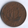 Монета 1/2 пенни. 1942 год, Великобритания.